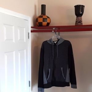 Womens Calvin Klein sweatshirt zip up Hoodie, Gray two-tone color,large size